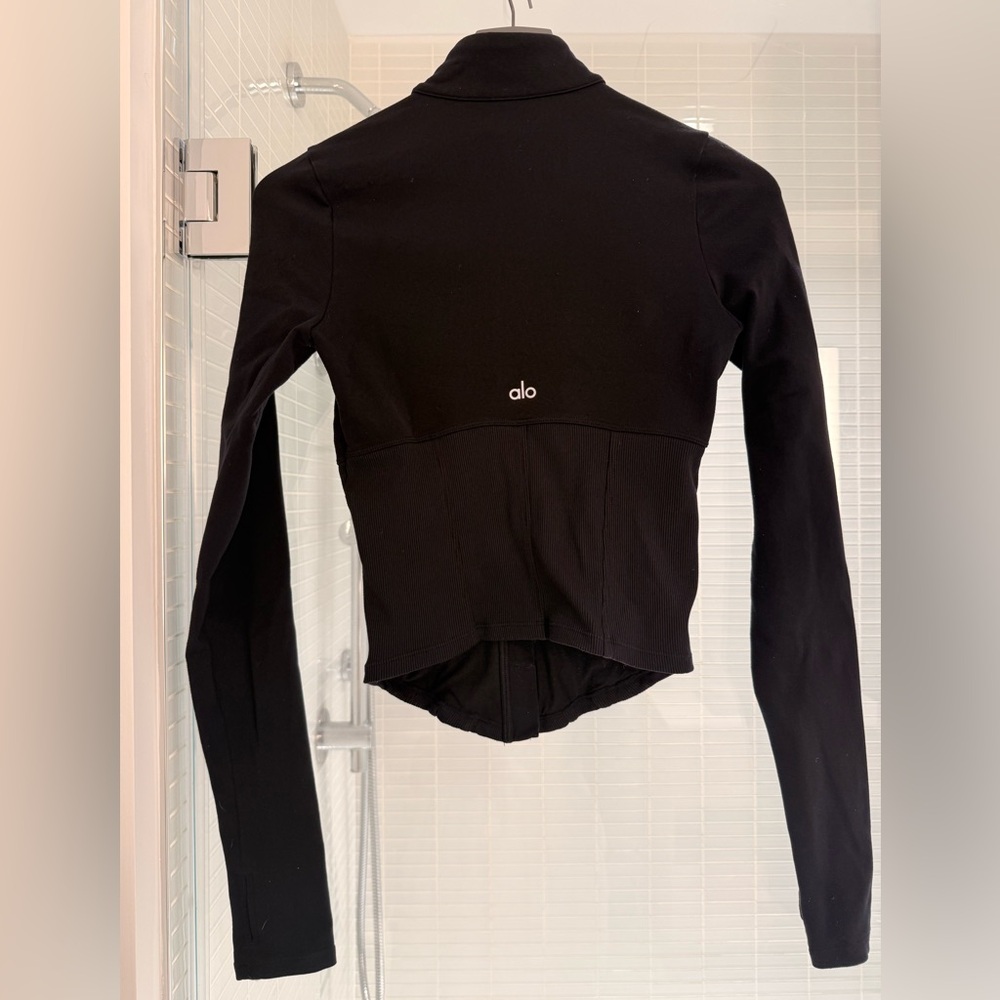 Alo Airbrush Black Corset Full Zip Jacket XS - Picture 11 of 13